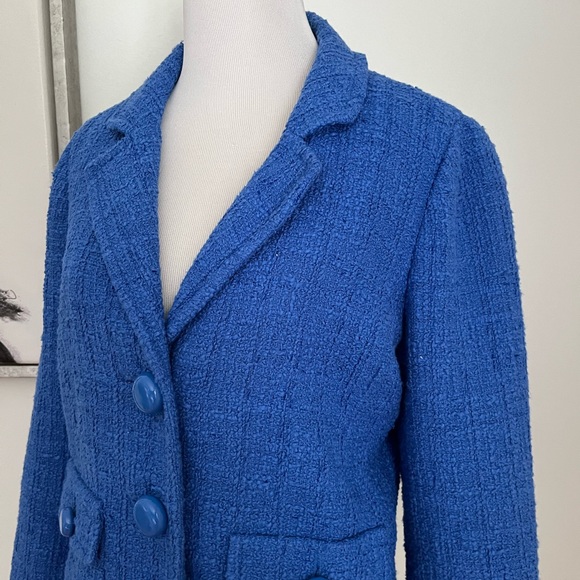 Kate Spade Royal Blue Boucle Jacket Size 6 - Picture 7 of 11